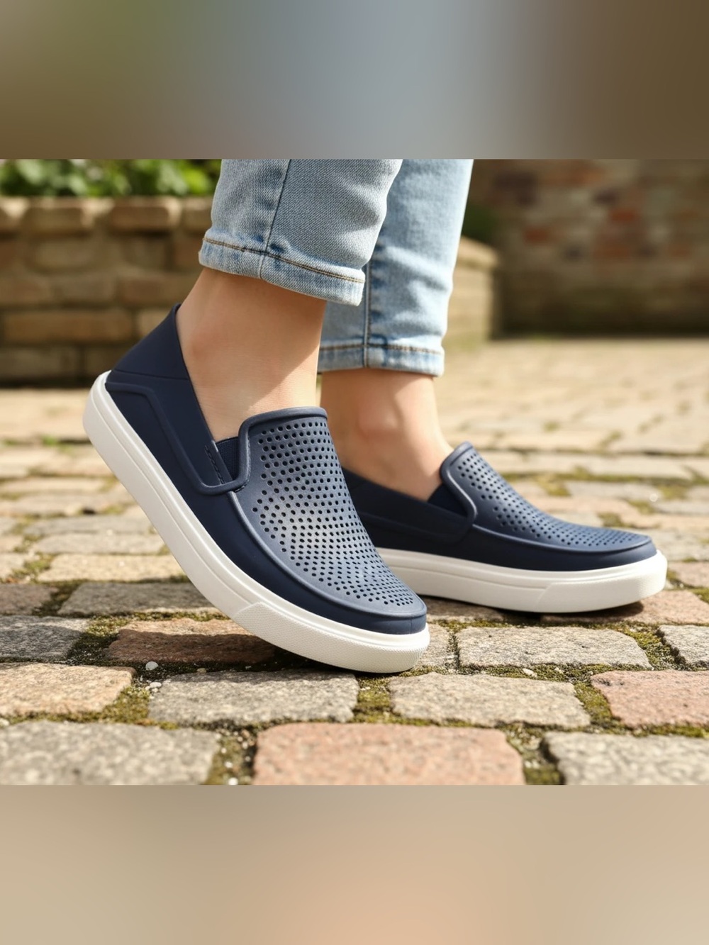 CROCS Women’s Navy Citilane Roka Waterproof Slip On Boat Shoe, Size 6